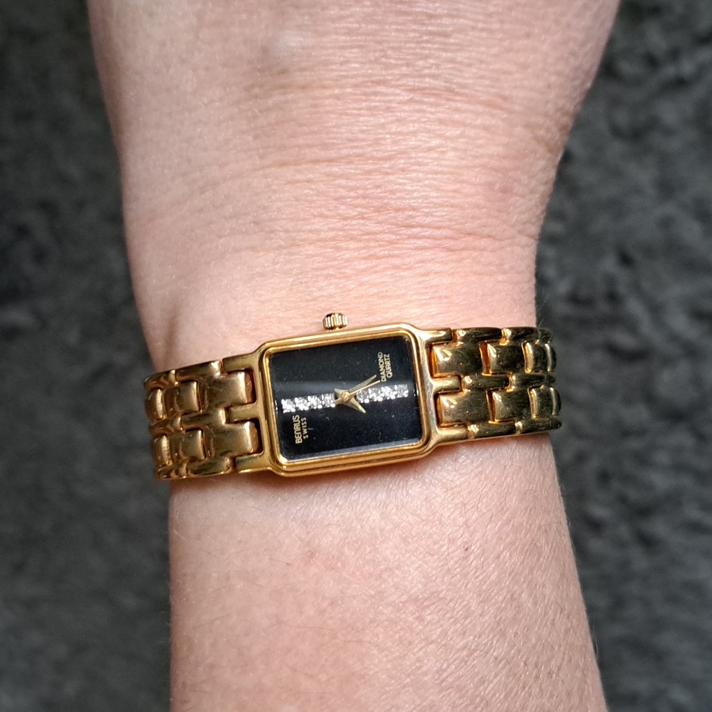 NIB Vintage Benrus diamond gold toned watch